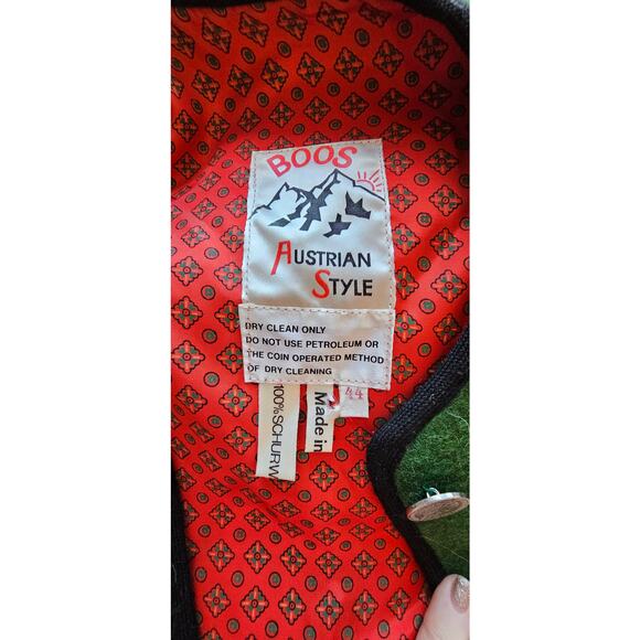 Original Boos Austria Jacket Boiled Wool Coin Silver Button Women Size S Green - Picture 8 of 11